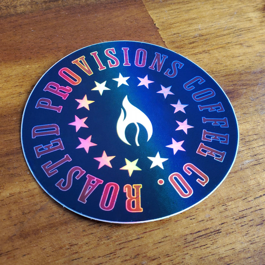 Patriotic Roasted Provisions Holographic Sticker